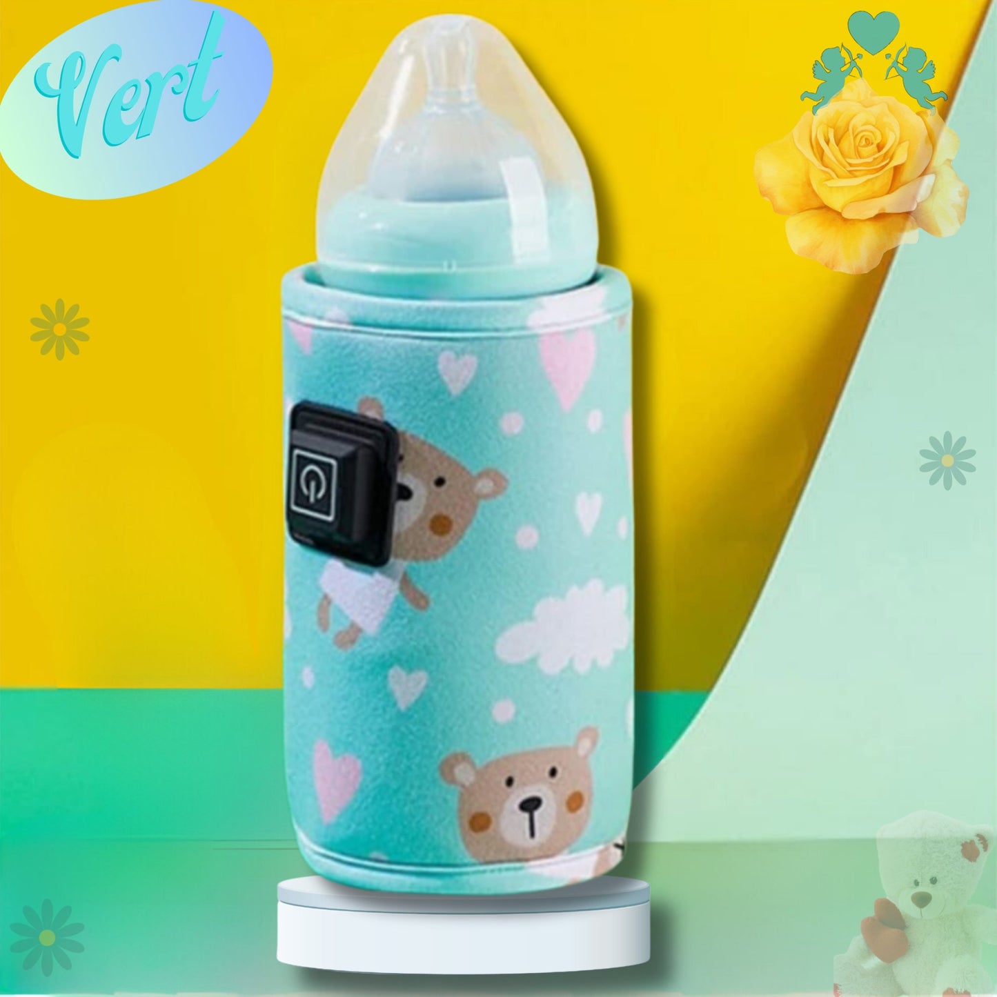 Chauffe-Biberon-portable-Vert-pour-bébé