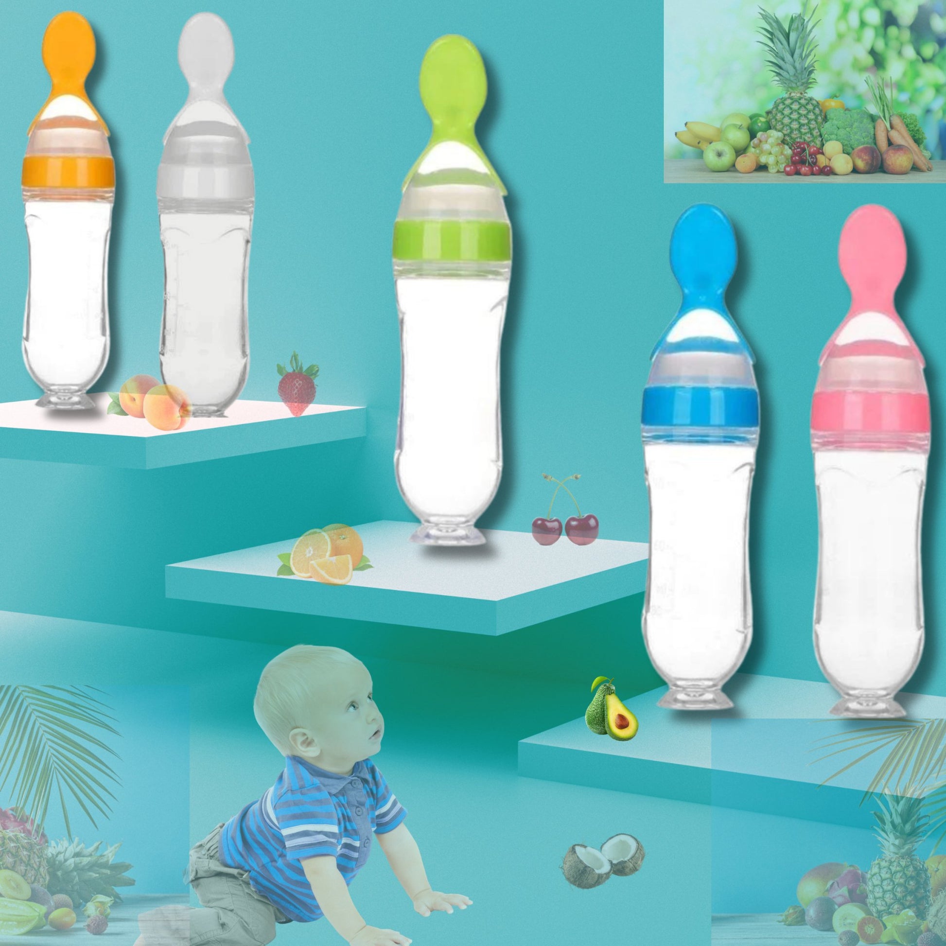 EasyBottle™ Biberon avec cuillère pour nouveau - né - Bbestla